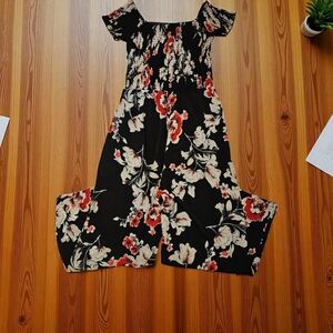 Floral Black Jumpsuit